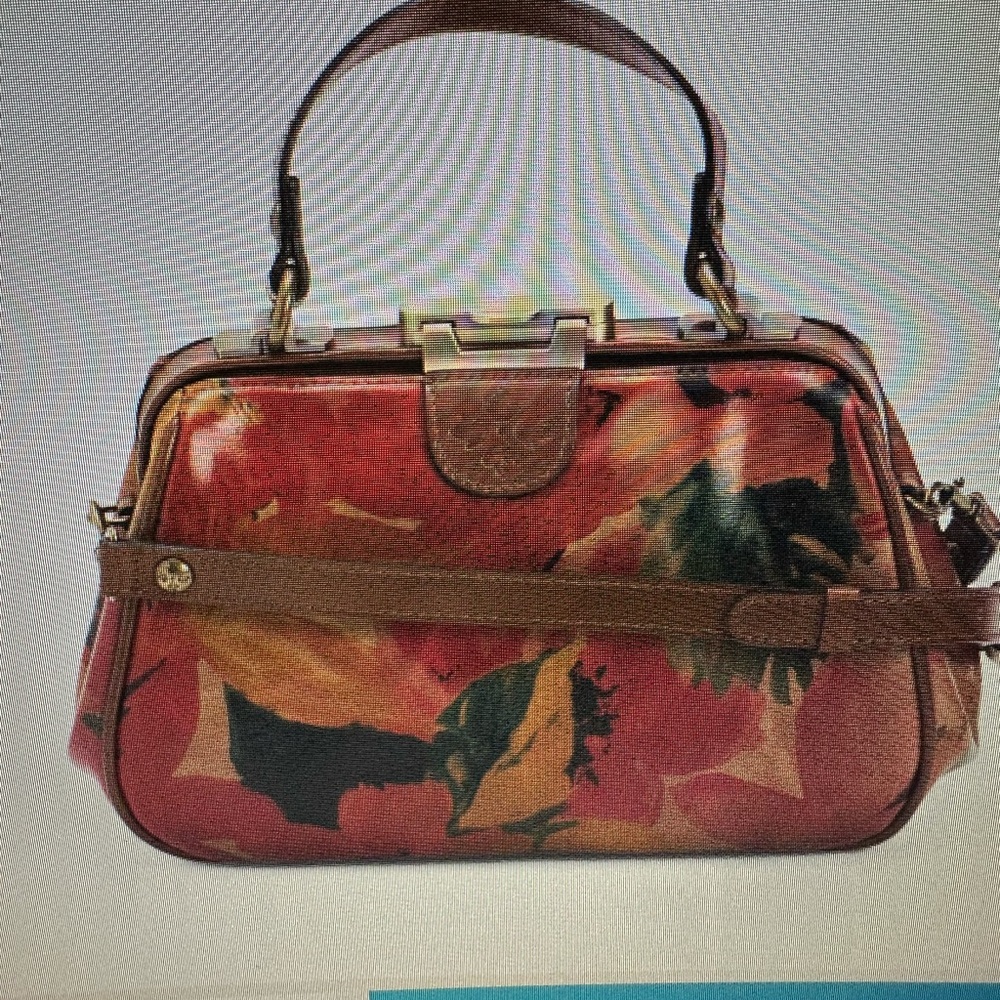 Patricia Nash Leather Gracie Frame Satchel with Crossbody Strap